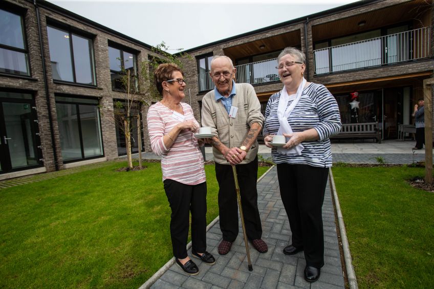 Anne Thomson meets her neighbours Margaret Hanratty ,James Constant 