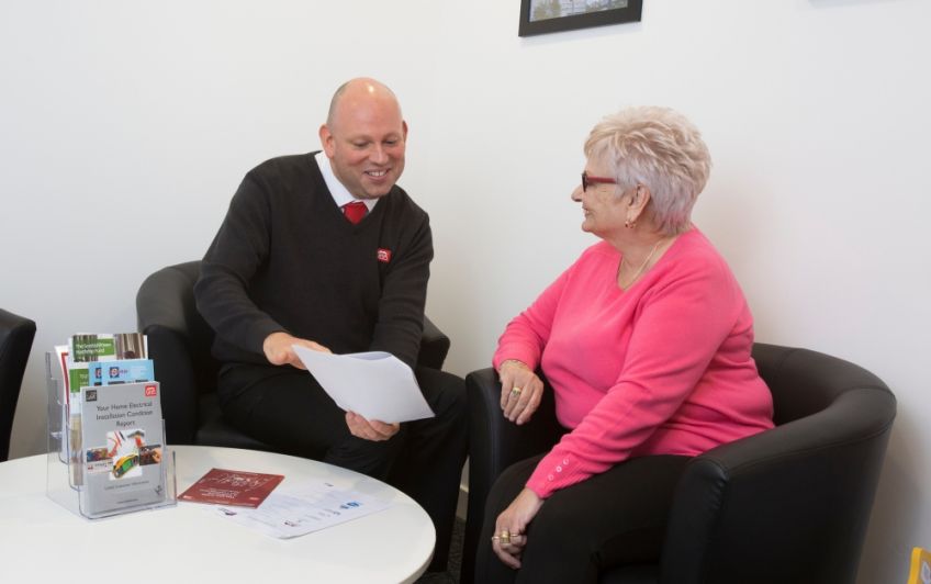 GHA housing officer Brian Scott and tenant