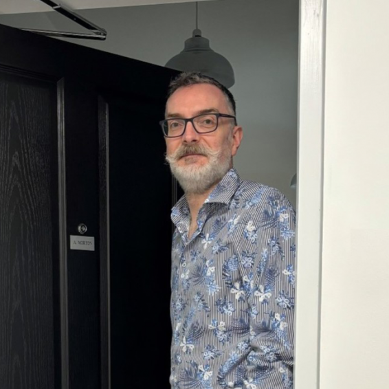 Lowther tenant Alan standing at his front door