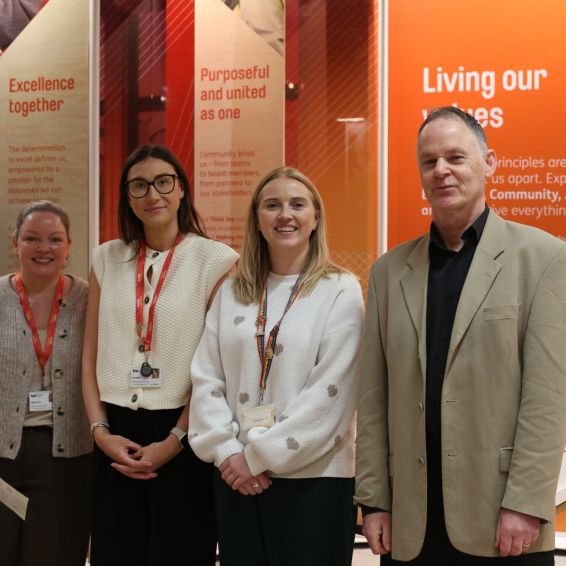 10k Foundation donation - L-R Jenny Dolan - Amy Rigby - Laura Crumlish and Nigel Harris