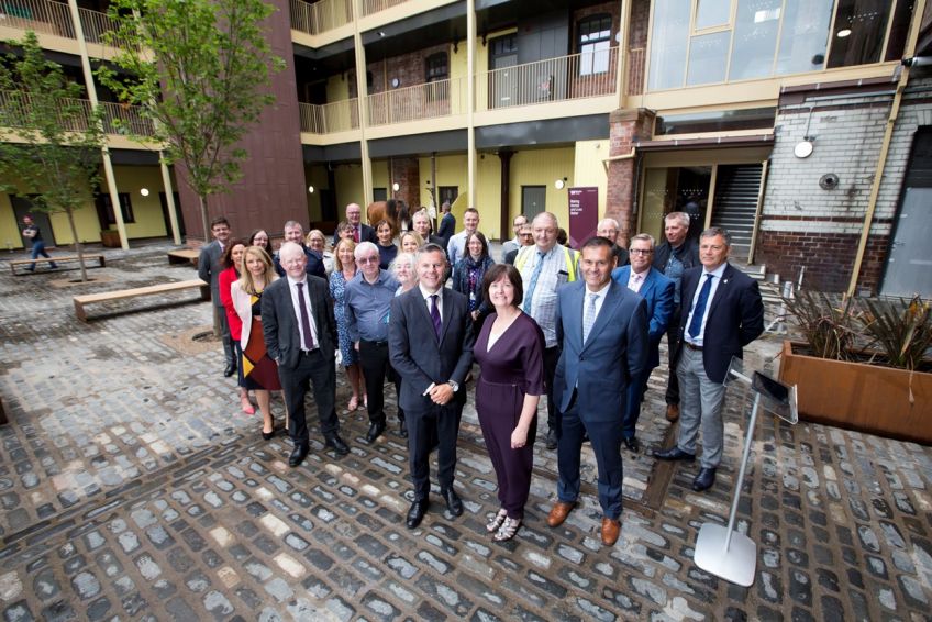 Derek Mackay MSP at the opening of the former stables at Bell Street in Glasgow