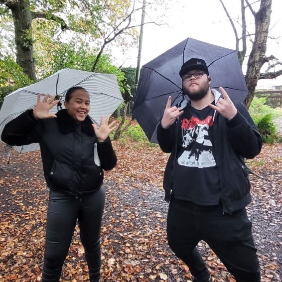 Andrew Sinclair with Ensemble co-ordinator Sabrina Mandulu