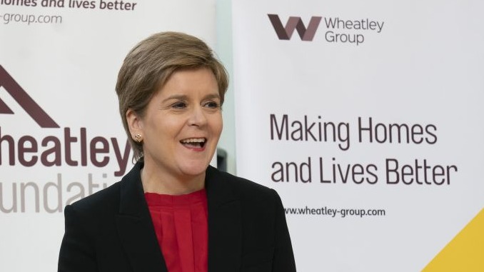First Minister Nicola Sturgeon at the launch of Wheatley Group’s new £6m cost-of-living crisis fund