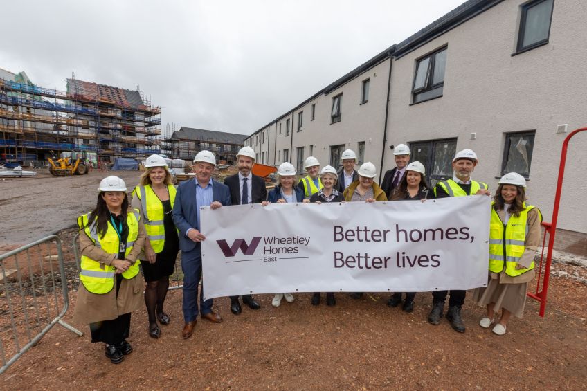 Managing Director of Wheatley Care Louise Dunlop, Wheatley Group Director of Development and Regeneration Lindsay Lauder, Housing Minister Paul McLennan, Wheatley Group Chief Executive Steven Henderson, City of Edinburgh Council Homelessness and Fair Work Convener Jane Meagher, Wheatley Homes East Head of Housing Alex Lamb, Wheatley Group Chair Jo Armstrong, Wheatley Group Development Manager Alastair Ranyard, Wheatley Homes East Vice Chair Helen Howden, South East Area Manager of Scottish Government’s More Homes Division Alastair Dee, Managing Director of Wheatley Homes East Laura Henderson, Managing Director of The Cruden Group Steven Simpson and Director of Lowther Michelle Rush