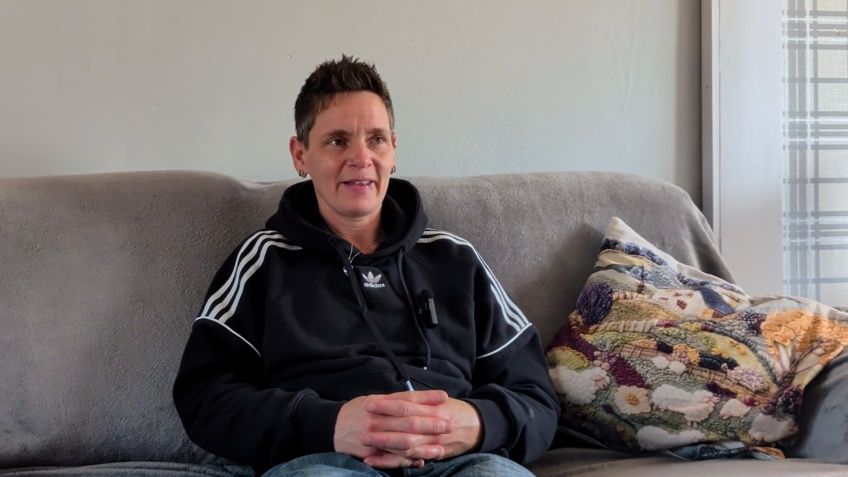 Tammy Smith in her home in Annan