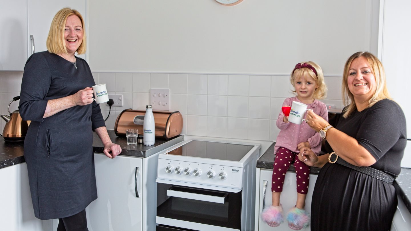 Liberton tenants in new kitchen